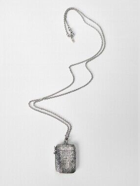 Kate Moss x Zara Festival Collection Opening Locket Box Necklace Silver Pendant